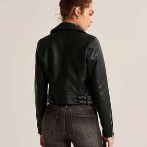Abercrombie vegan leather jacket L